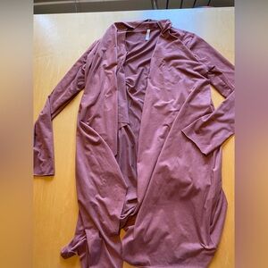 Elegant Mauve Open Front Cardigan